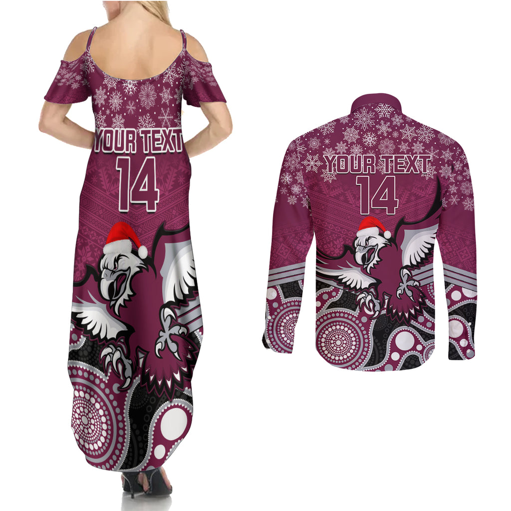 custom-sea-eagles-rugby-christmas-couples-matching-summer-maxi-dress-and-long-sleeve-button-shirt-merry-xmas-2023-mix-aboriginal-art