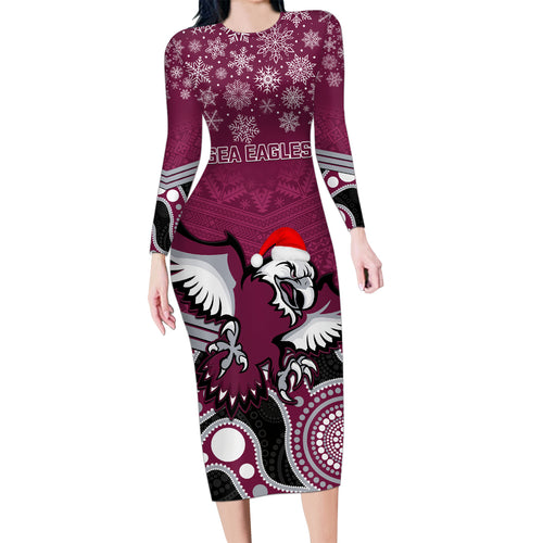 custom-sea-eagles-rugby-christmas-family-matching-long-sleeve-bodycon-dress-and-hawaiian-shirt-merry-xmas-2023-mix-aboriginal-art