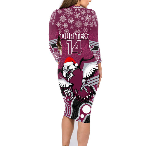 custom-sea-eagles-rugby-christmas-family-matching-long-sleeve-bodycon-dress-and-hawaiian-shirt-merry-xmas-2023-mix-aboriginal-art