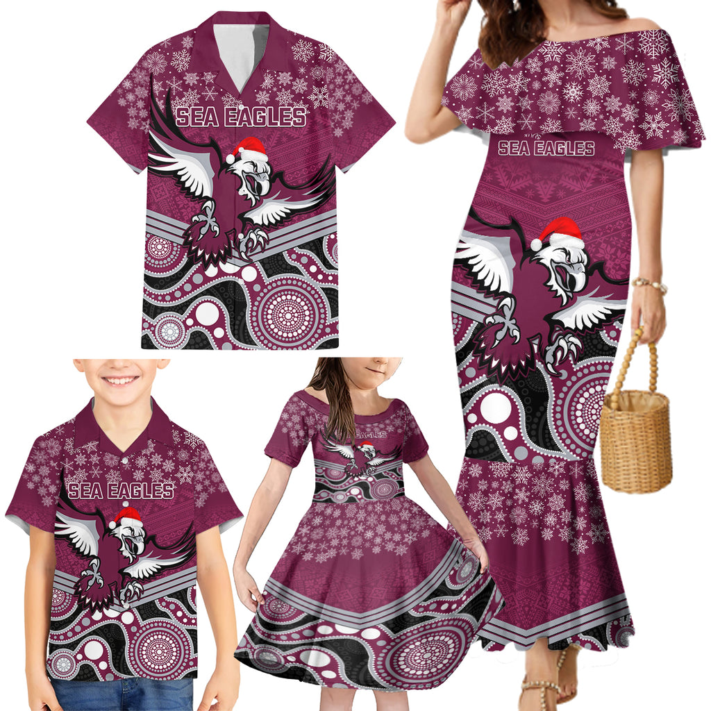 custom-sea-eagles-rugby-christmas-family-matching-mermaid-dress-and-hawaiian-shirt-merry-xmas-2023-mix-aboriginal-art