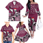 custom-sea-eagles-rugby-christmas-family-matching-off-shoulder-long-sleeve-dress-and-hawaiian-shirt-merry-xmas-2023-mix-aboriginal-art