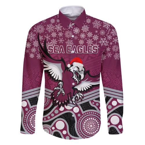 custom-sea-eagles-rugby-christmas-family-matching-off-shoulder-long-sleeve-dress-and-hawaiian-shirt-merry-xmas-2023-mix-aboriginal-art