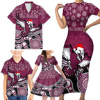 custom-sea-eagles-rugby-christmas-family-matching-short-sleeve-bodycon-dress-and-hawaiian-shirt-merry-xmas-2023-mix-aboriginal-art