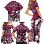 custom-sea-eagles-rugby-christmas-family-matching-short-sleeve-bodycon-dress-and-hawaiian-shirt-merry-xmas-2023-mix-aboriginal-art