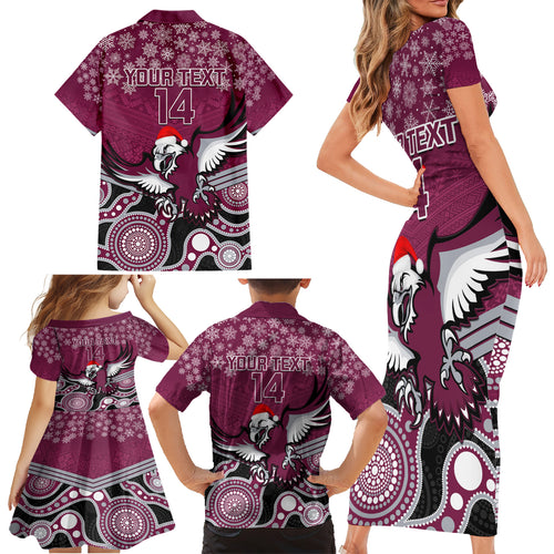 custom-sea-eagles-rugby-christmas-family-matching-short-sleeve-bodycon-dress-and-hawaiian-shirt-merry-xmas-2023-mix-aboriginal-art