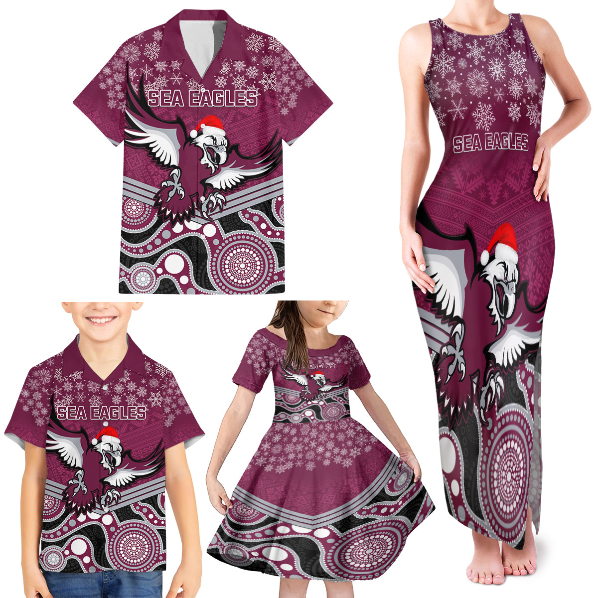 custom-sea-eagles-rugby-christmas-family-matching-tank-maxi-dress-and-hawaiian-shirt-merry-xmas-2023-mix-aboriginal-art