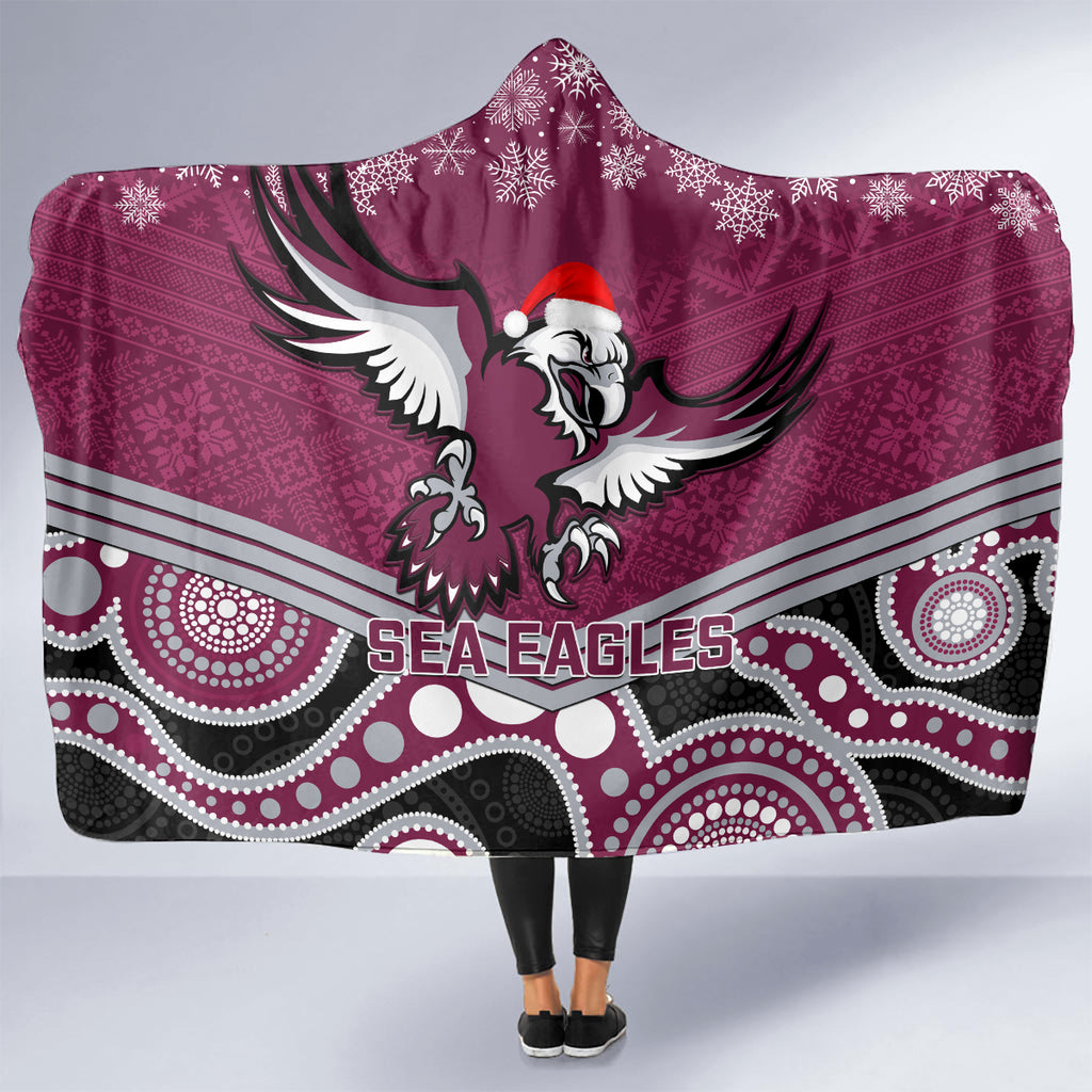 custom-sea-eagles-rugby-christmas-hooded-blanket-merry-xmas-2023-mix-aboriginal-art