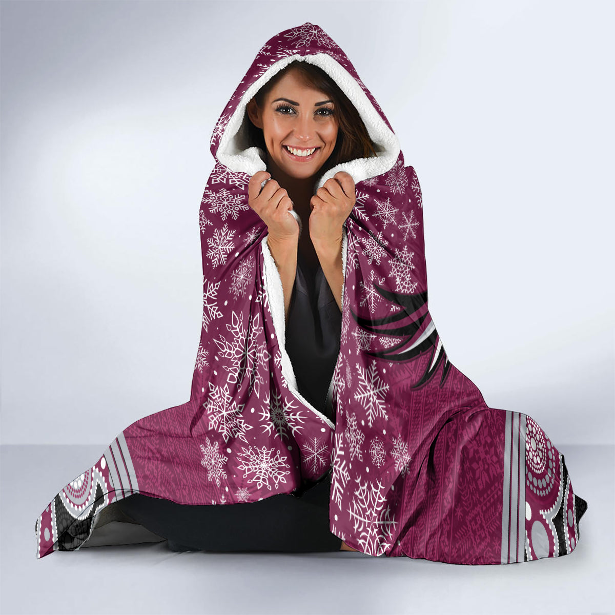 custom-sea-eagles-rugby-christmas-hooded-blanket-merry-xmas-2023-mix-aboriginal-art