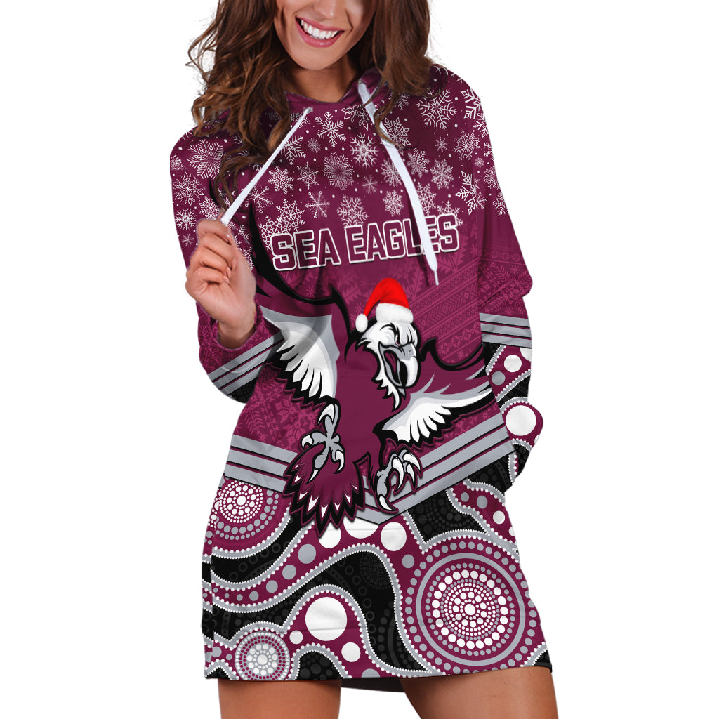 custom-sea-eagles-rugby-christmas-hoodie-dress-merry-xmas-2023-mix-aboriginal-art