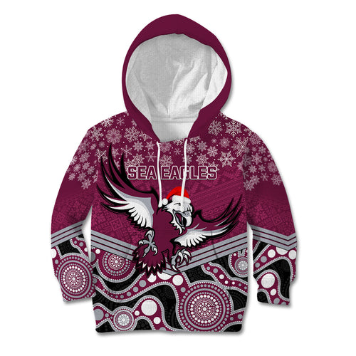 custom-sea-eagles-rugby-christmas-kid-hoodie-merry-xmas-2023-mix-aboriginal-art