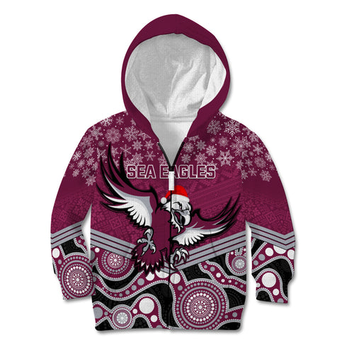 custom-sea-eagles-rugby-christmas-kid-hoodie-merry-xmas-2023-mix-aboriginal-art