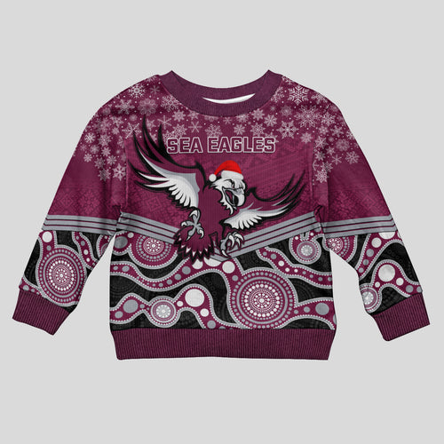 custom-sea-eagles-rugby-christmas-kid-ugly-christmas-sweater-merry-xmas-2023-mix-aboriginal-art