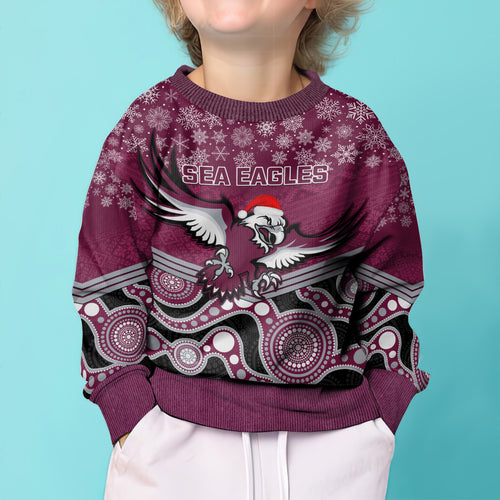 custom-sea-eagles-rugby-christmas-kid-ugly-christmas-sweater-merry-xmas-2023-mix-aboriginal-art