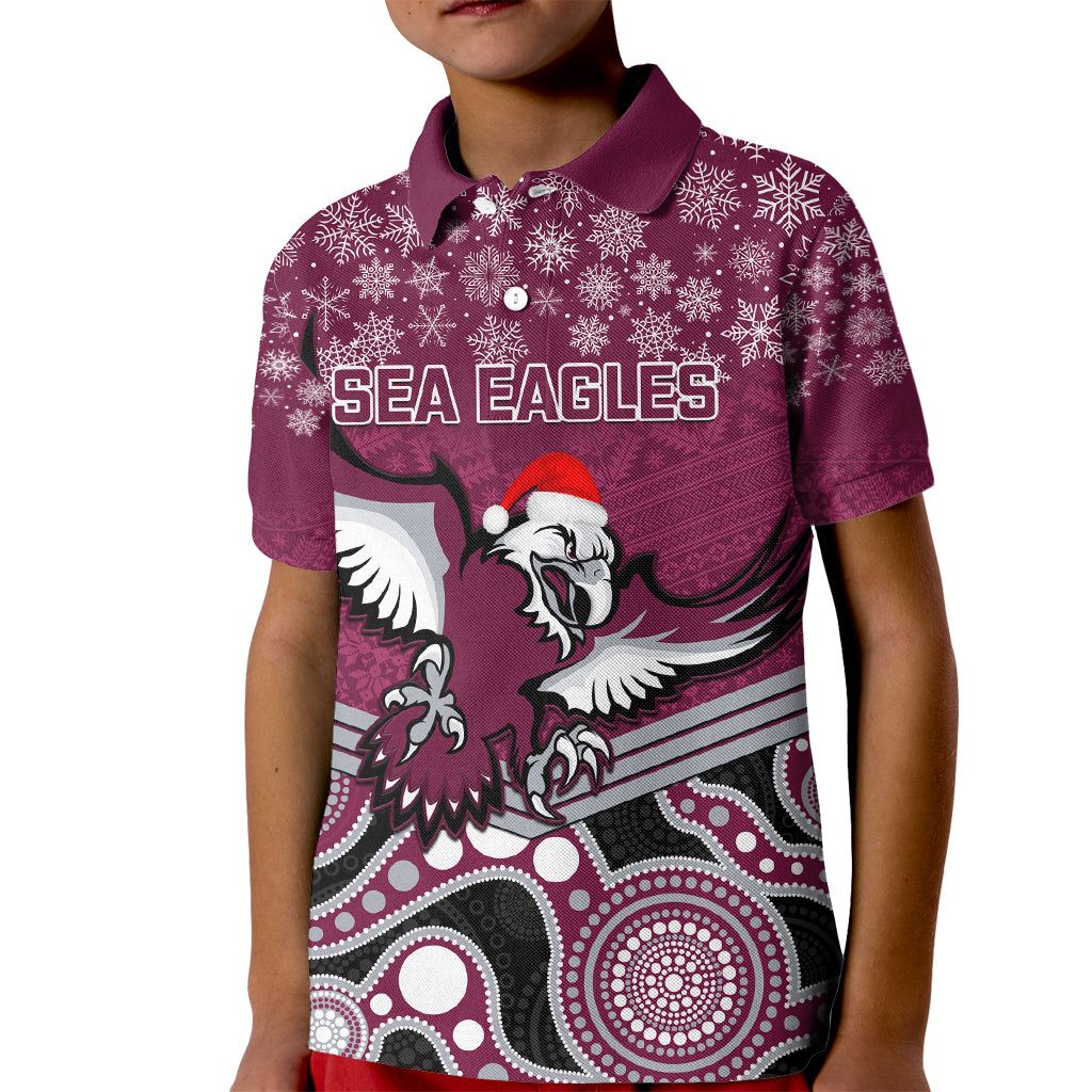 custom-sea-eagles-rugby-christmas-kid-polo-shirt-merry-xmas-2023-mix-aboriginal-art