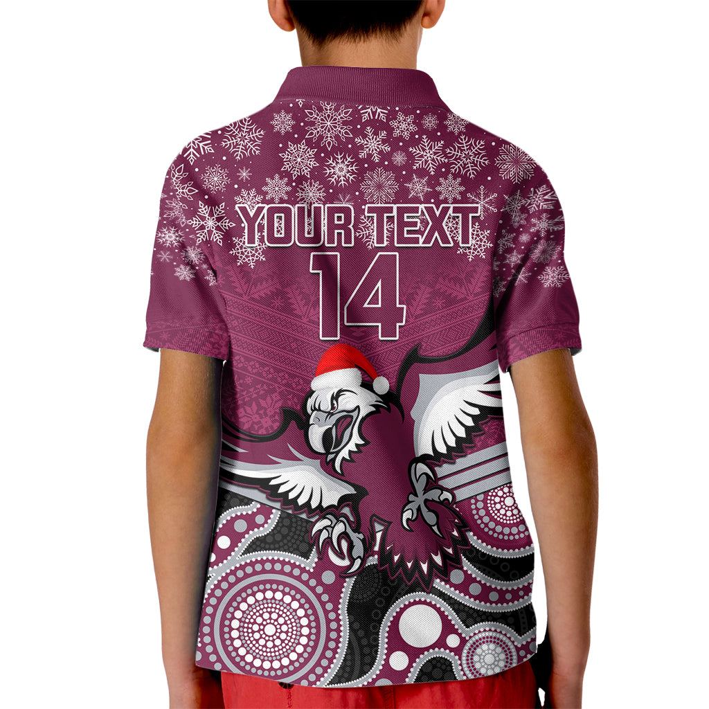 custom-sea-eagles-rugby-christmas-kid-polo-shirt-merry-xmas-2023-mix-aboriginal-art