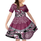 custom-sea-eagles-rugby-christmas-kid-short-sleeve-dress-merry-xmas-2023-mix-aboriginal-art