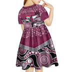 custom-sea-eagles-rugby-christmas-kid-short-sleeve-dress-merry-xmas-2023-mix-aboriginal-art