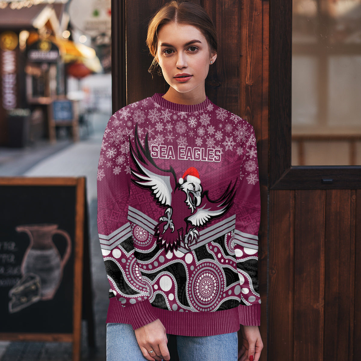 custom-sea-eagles-rugby-christmas-ugly-christmas-sweater-merry-xmas-2023-mix-aboriginal-art