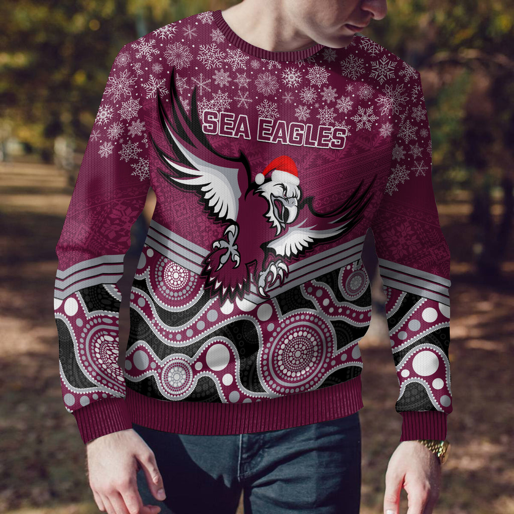 custom-sea-eagles-rugby-christmas-ugly-christmas-sweater-merry-xmas-2023-mix-aboriginal-art