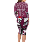 custom-sea-eagles-rugby-christmas-long-sleeve-bodycon-dress-merry-xmas-2023-mix-aboriginal-art