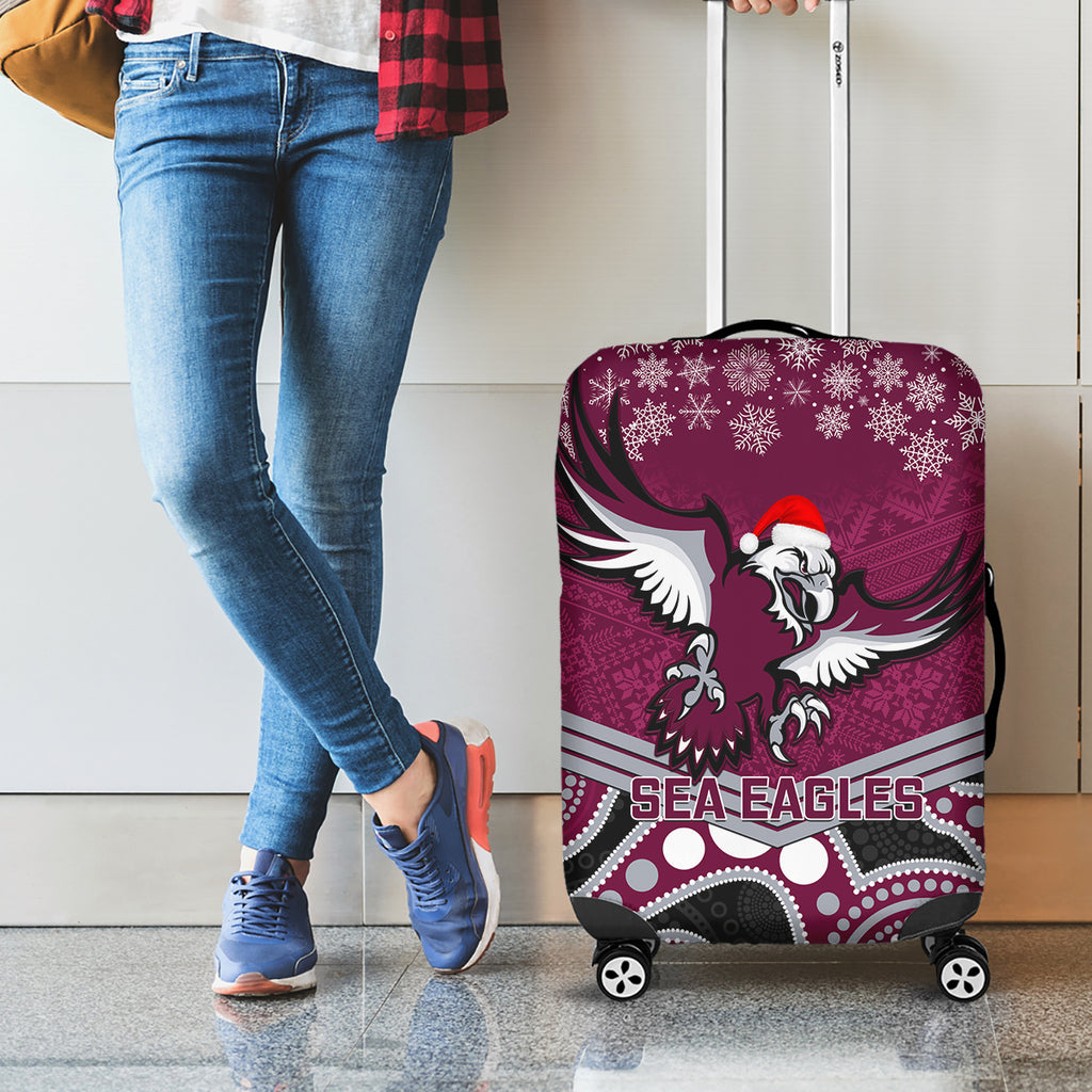 custom-sea-eagles-rugby-christmas-luggage-cover-merry-xmas-2023-mix-aboriginal-art