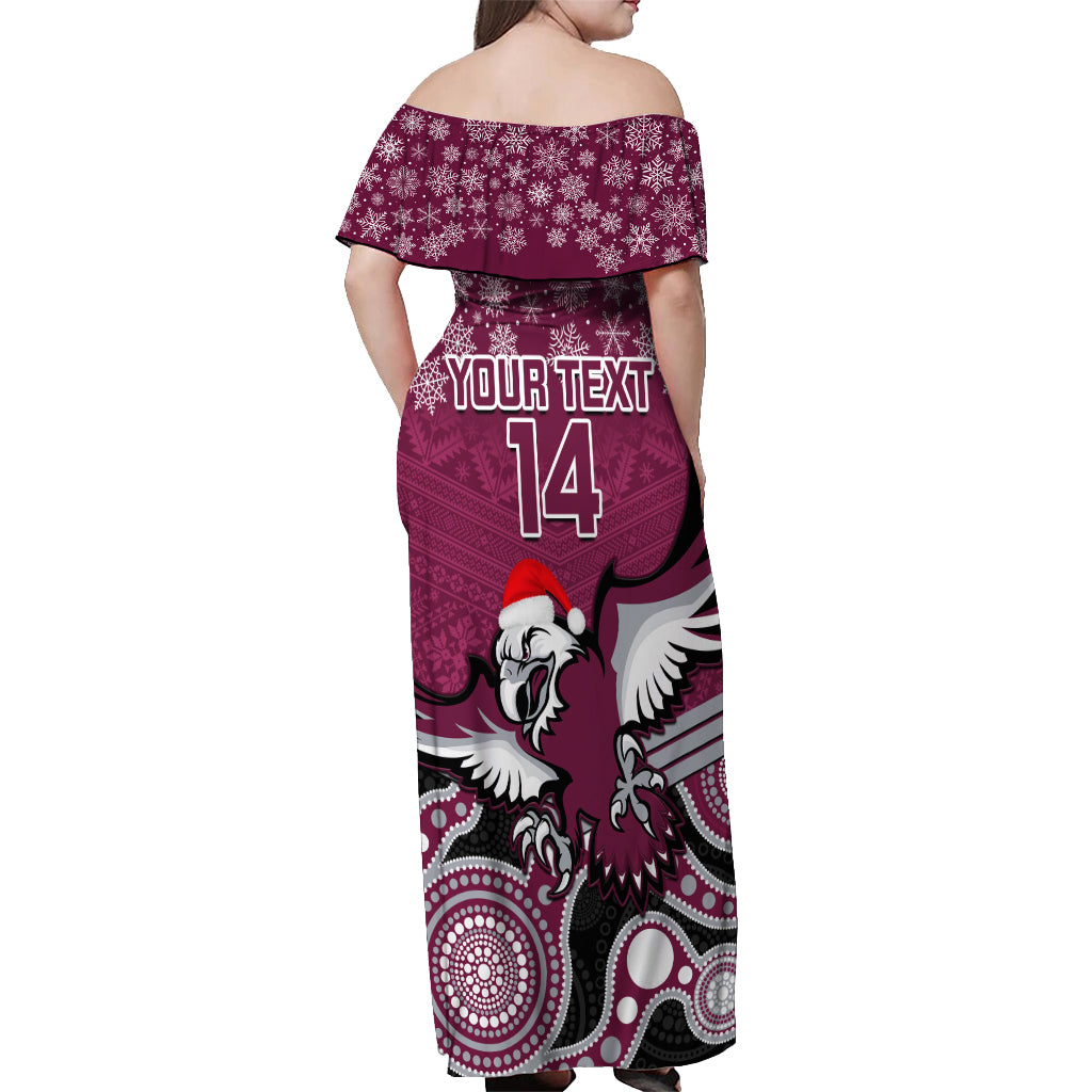 custom-sea-eagles-rugby-christmas-off-shoulder-maxi-dress-merry-xmas-2023-mix-aboriginal-art