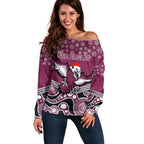 custom-sea-eagles-rugby-christmas-off-shoulder-sweater-merry-xmas-2023-mix-aboriginal-art