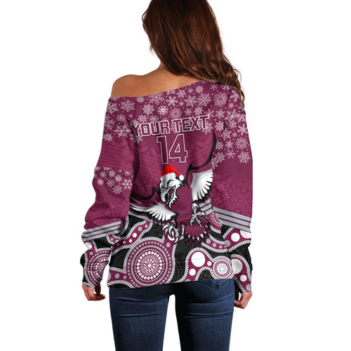 custom-sea-eagles-rugby-christmas-off-shoulder-sweater-merry-xmas-2023-mix-aboriginal-art