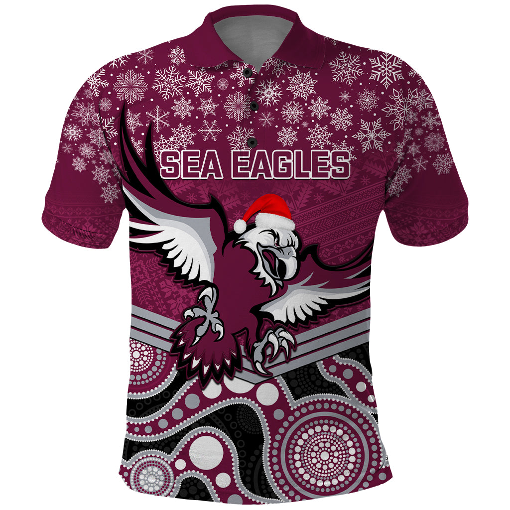 custom-sea-eagles-rugby-christmas-polo-shirt-merry-xmas-2023-mix-aboriginal-art