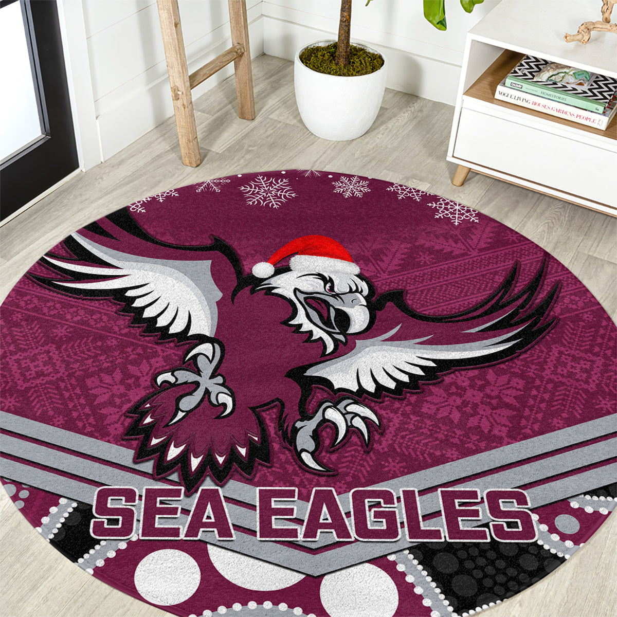 custom-sea-eagles-rugby-christmas-round-carpet-merry-xmas-2023-mix-aboriginal-art