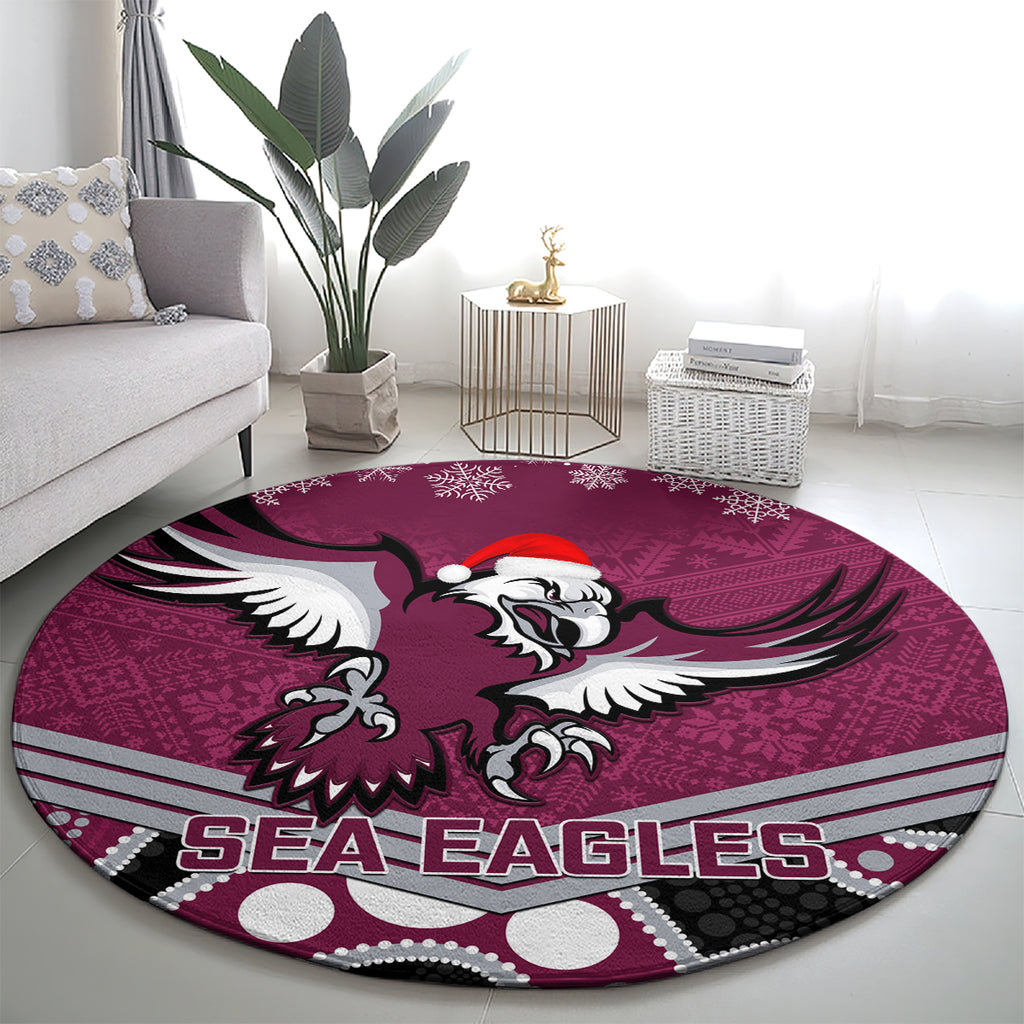 custom-sea-eagles-rugby-christmas-round-carpet-merry-xmas-2023-mix-aboriginal-art