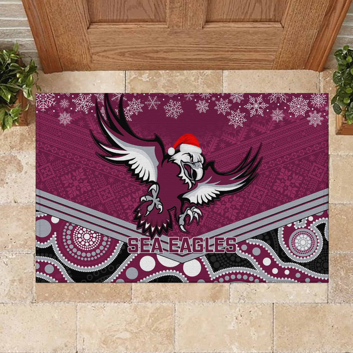 custom-sea-eagles-rugby-christmas-rubber-doormat-merry-xmas-2023-mix-aboriginal-art