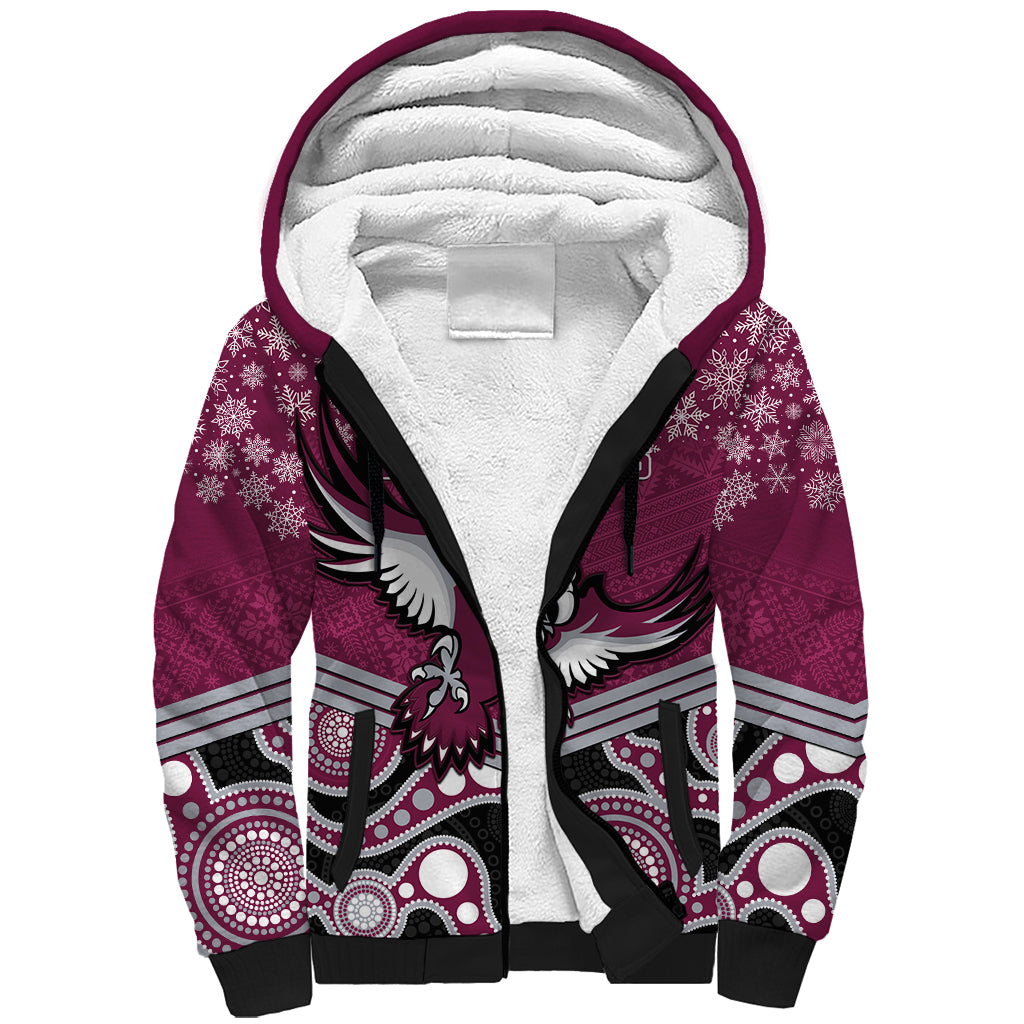 custom-sea-eagles-rugby-christmas-sherpa-hoodie-merry-xmas-2023-mix-aboriginal-art