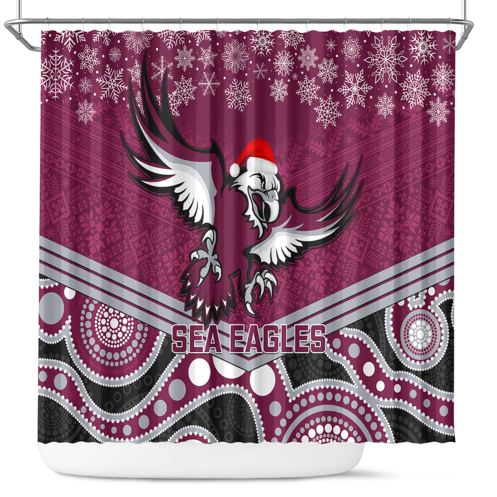 custom-sea-eagles-rugby-christmas-shower-curtain-merry-xmas-2023-mix-aboriginal-art