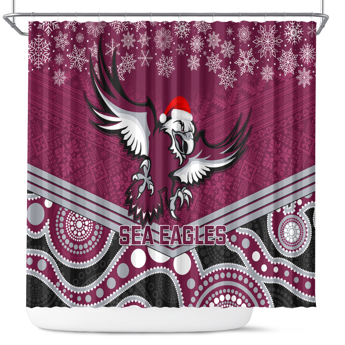 custom-sea-eagles-rugby-christmas-shower-curtain-merry-xmas-2023-mix-aboriginal-art