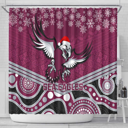 custom-sea-eagles-rugby-christmas-shower-curtain-merry-xmas-2023-mix-aboriginal-art