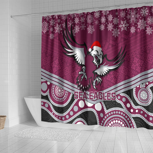 custom-sea-eagles-rugby-christmas-shower-curtain-merry-xmas-2023-mix-aboriginal-art