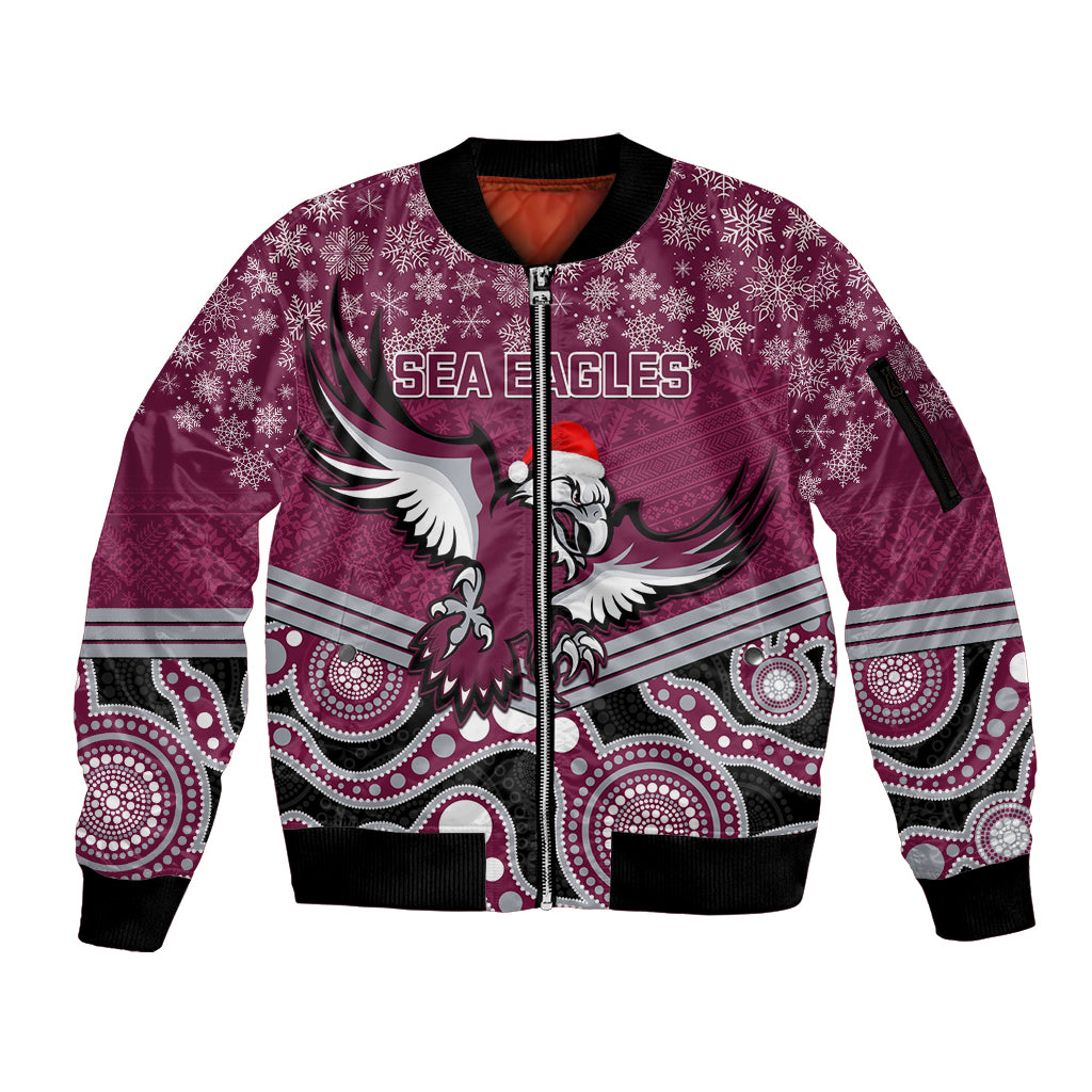 custom-sea-eagles-rugby-christmas-sleeve-zip-bomber-jacket-merry-xmas-2023-mix-aboriginal-art