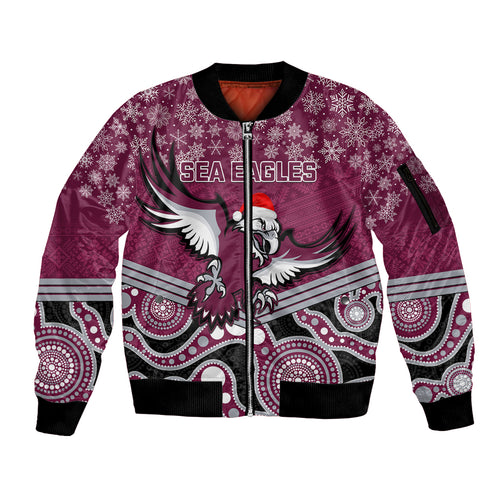 custom-sea-eagles-rugby-christmas-sleeve-zip-bomber-jacket-merry-xmas-2023-mix-aboriginal-art