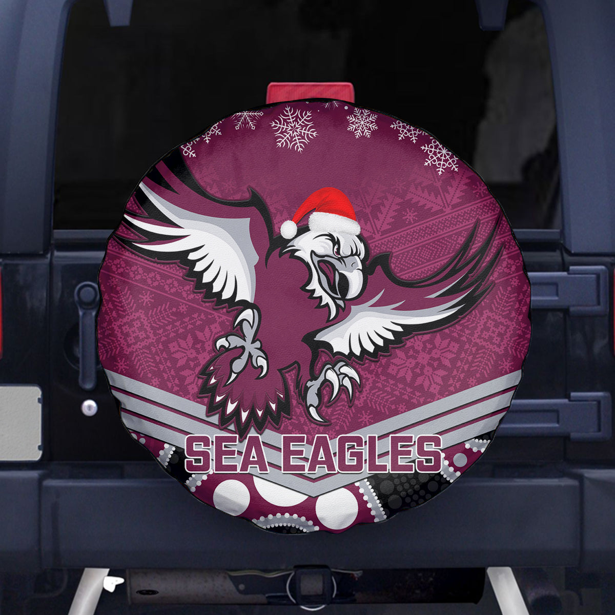 custom-sea-eagles-rugby-christmas-spare-tire-cover-merry-xmas-2023-mix-aboriginal-art