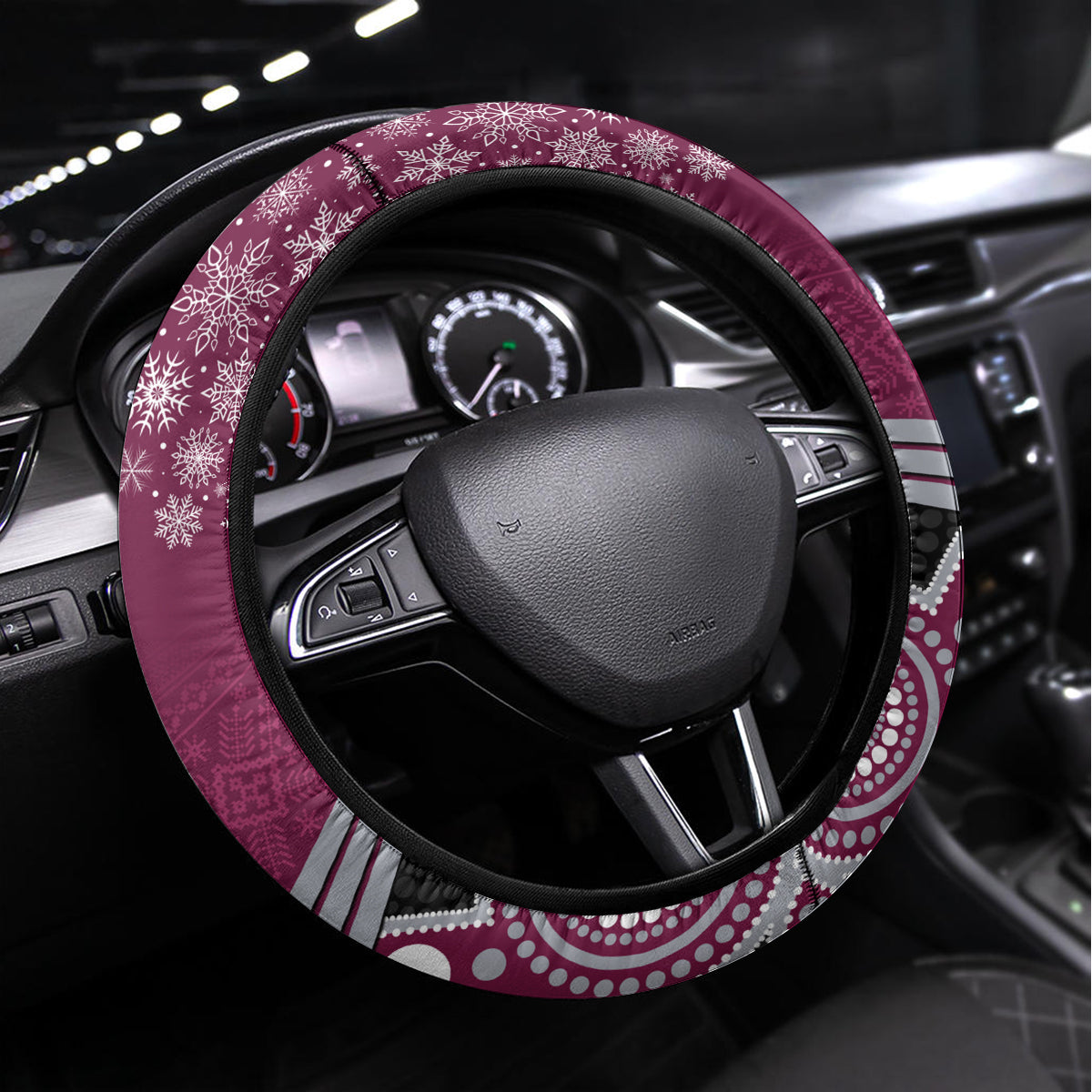 Sea Eagles Rugby Christmas Steering Wheel Cover Merry Xmas 2023 Mix Aboriginal Art