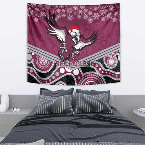 custom-sea-eagles-rugby-christmas-tapestry-merry-xmas-2023-mix-aboriginal-art