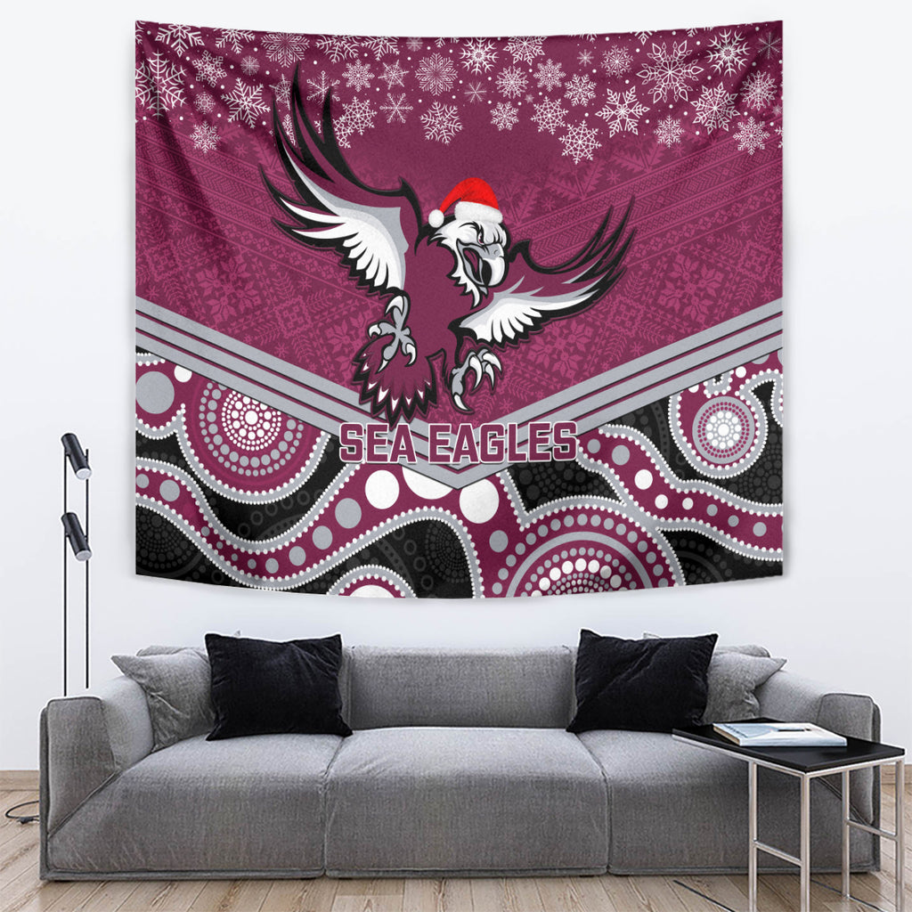 custom-sea-eagles-rugby-christmas-tapestry-merry-xmas-2023-mix-aboriginal-art