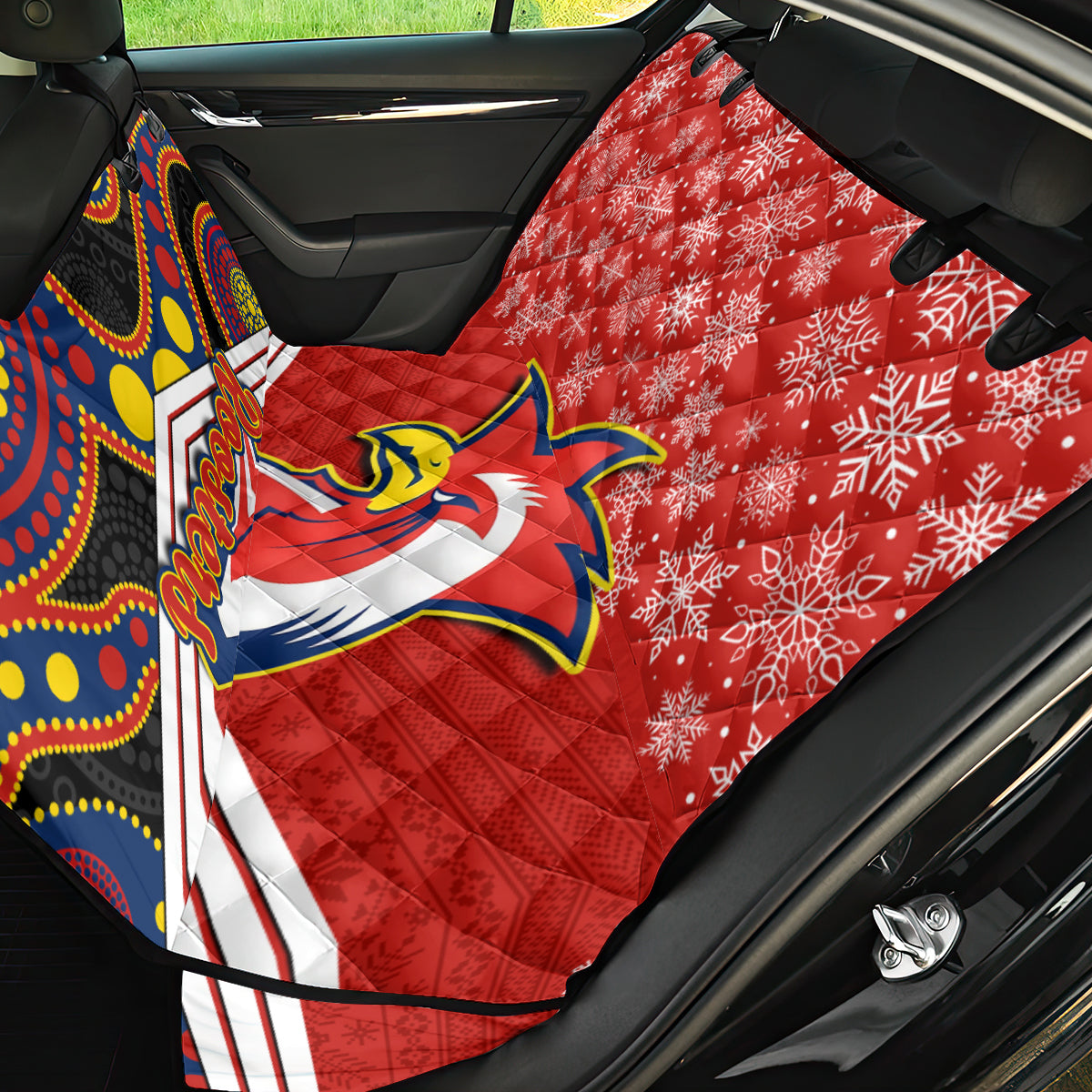 custom-roosters-rugby-christmas-back-car-seat-cover-merry-xmas-2023-mix-aboriginal-art