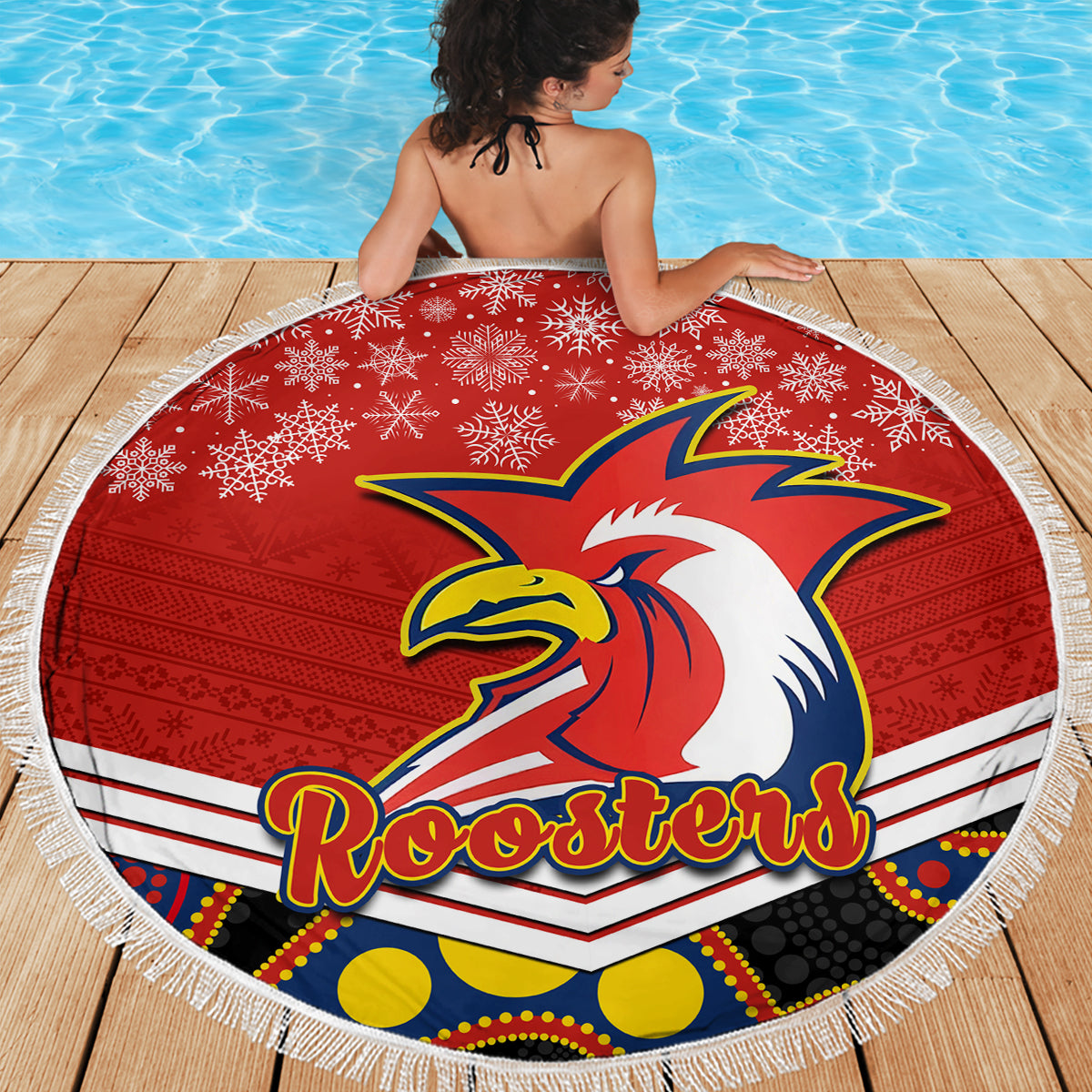custom-roosters-rugby-christmas-beach-blanket-merry-xmas-2023-mix-aboriginal-art