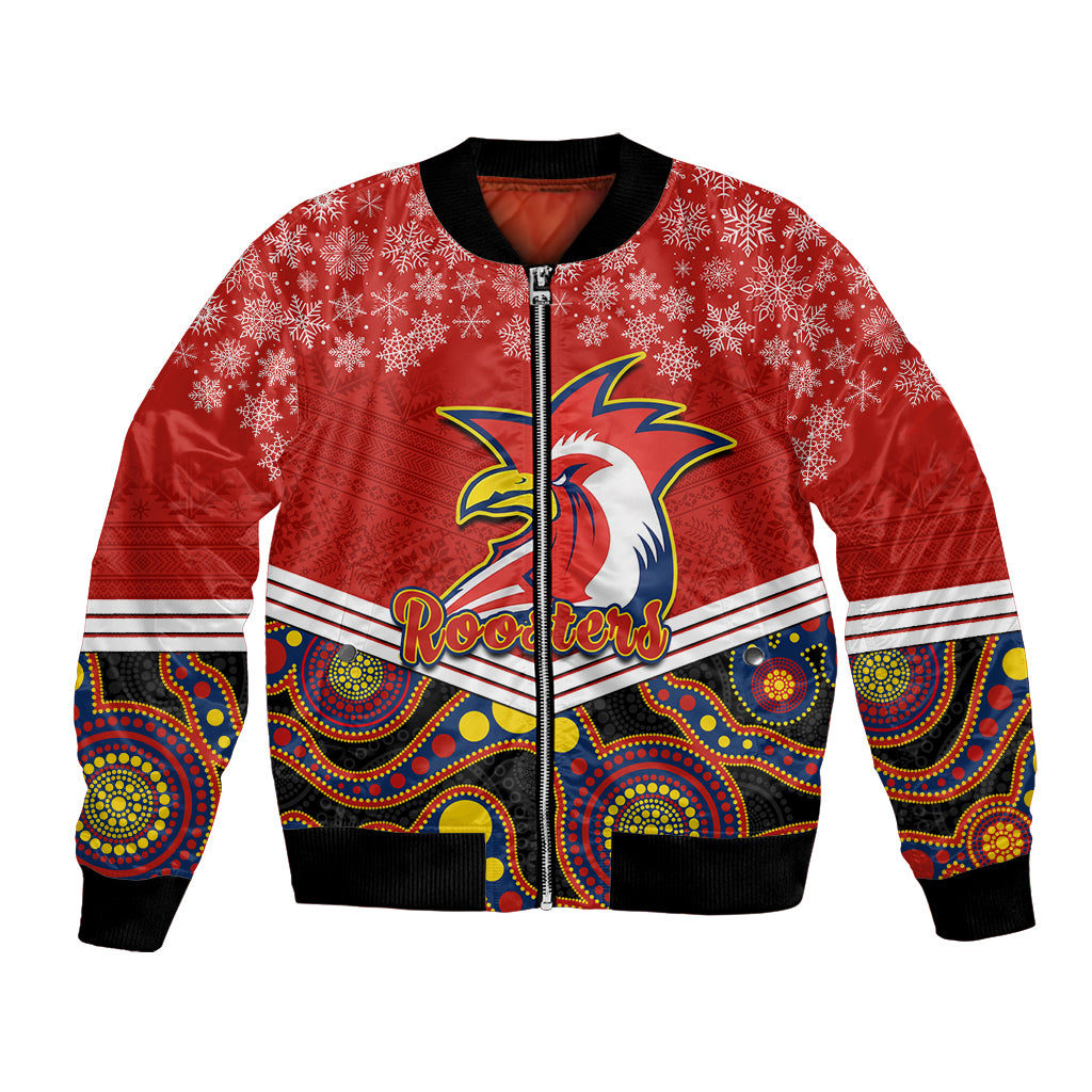 custom-roosters-rugby-christmas-bomber-jacket-merry-xmas-2023-mix-aboriginal-art