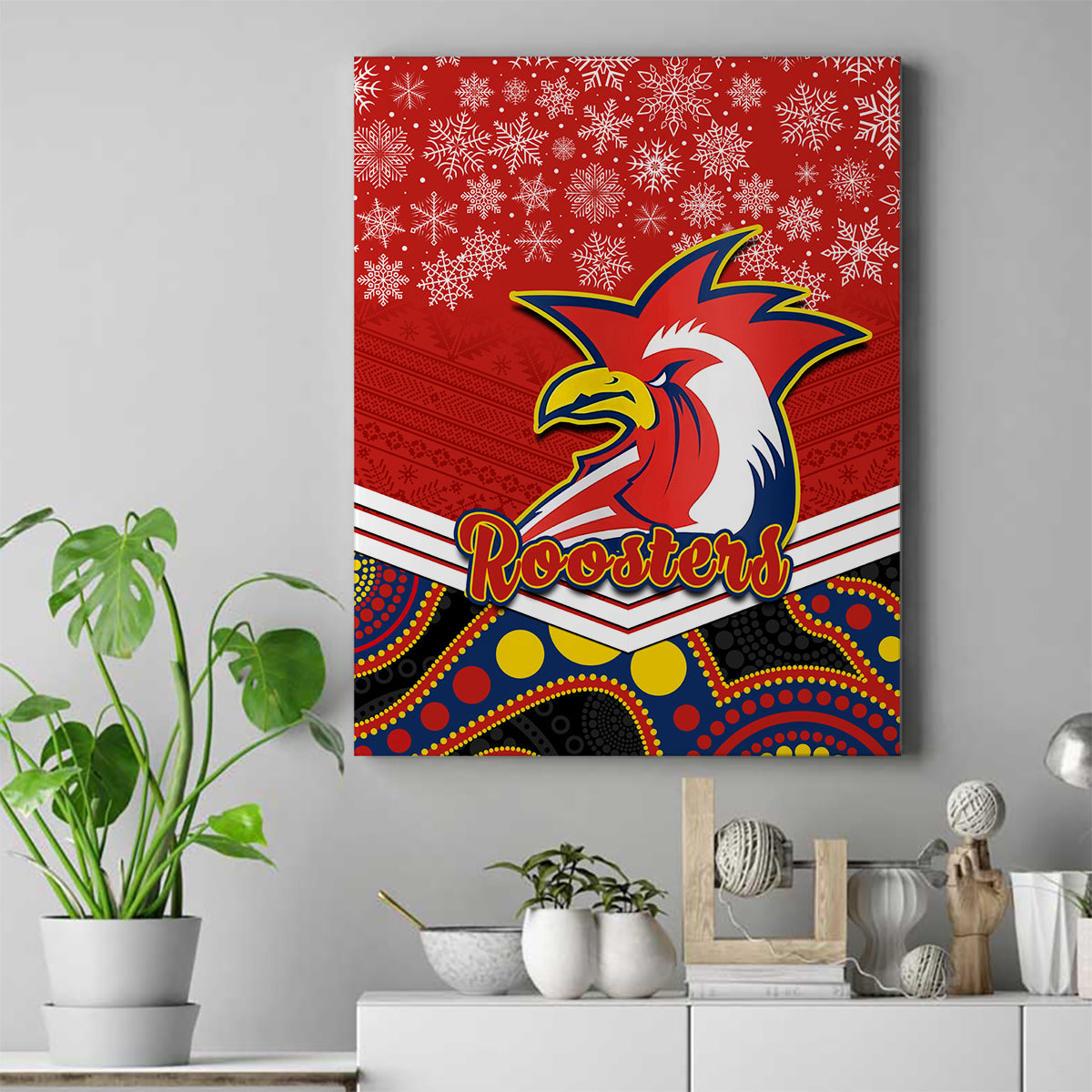 custom-roosters-rugby-christmas-canvas-wall-art-merry-xmas-2023-mix-aboriginal-art