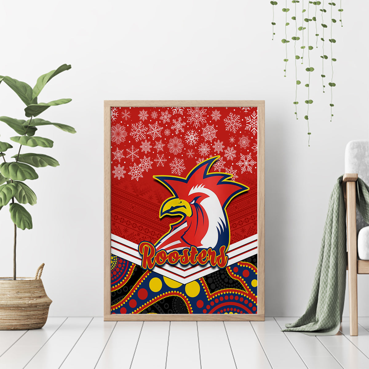 custom-roosters-rugby-christmas-canvas-wall-art-merry-xmas-2023-mix-aboriginal-art