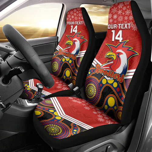 custom-roosters-rugby-christmas-car-seat-cover-merry-xmas-2023-mix-aboriginal-art