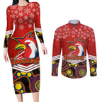 custom-roosters-rugby-christmas-couples-matching-long-sleeve-bodycon-dress-and-long-sleeve-button-shirt-merry-xmas-2023-mix-aboriginal-art